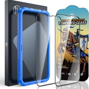 LK 2 Pack Glass Screen Protector Compatible with iPhone 13 / iPhone 13 Pro 6.1inch [New Version] Scratch Resistant Shatterproof, HD Clear Touch Sensitive, Upgraded Enhanced Protection Tempered Glass