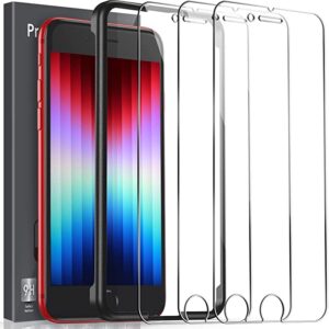 LK Panzerglas Kompetibel mit iPhone SE 2020, iPhone SE 2022, iPhone 8, iPhone 7, iPhone 6S, iPhone 6, Schutzfolie mit Positionierhilfe, 4.7 Zoll, 9H Härte Folie Klar Panzerfolie, Blasenfrei, 3 Stück
