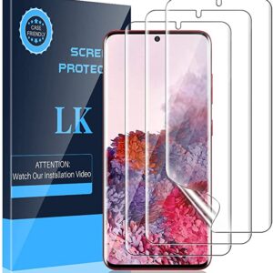LK 3 Pack Screen Protector Compatible with Samsung Galaxy S20 5G 6.2-inch, Ultrasonic Fingerprint Compatible, Anti-Scratch, HD Transprent, Bubble Free, Self-Healing Flexible TPU Film for S20
