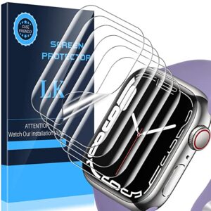 LK 6 Pack Screen Protector Compatible with Apple Watch Series 7 45MM Series 6 Series 5 Series 4 44mm, Max Coverage, Compatible with iWatch 44mm, Ultra-Thin TPU Film, Case Friendly?apj02