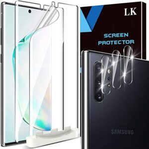 5 Pack LK 2 Pack Screen Protector + 3 Pack Camera Lens Protector Compatible with Samsung Galaxy Note 10 Plus 6.8-inch, Positioning Tool, HD Ultra-Thin, Flexible TPU Film