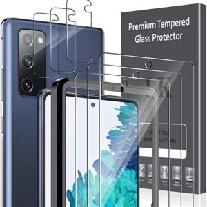 LK 6 Stück Schutzfolie Kompatibel mit Samsung Galaxy S20 FE 4G/5G Panzerglasfolie, 3 Galaxy S20 FE Schutzfolie und 3 Stück S20 FE Kamera Displayschutzfolie, 9H Härte, HD Klar Glas Displayschutz