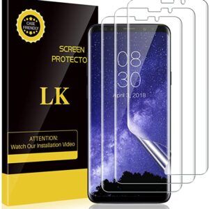[3 Pack] LK for Samsung Galaxy S9 Screen Protector, Liquid Skin [New Version] [Case-Friendly] [Bubble-Free] HD Clear Flexible film with Lifetime Replacement Warranty