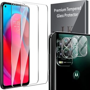 [4 Pack] LK 2 Pack Moto G Stylus 5G Screen Protector + 2 Pack Camera Lens Protector, Tempered Glass Screen Protector for Moto G Stylus 5G Only, Case Friendly, Easy Installation, HD Clarity