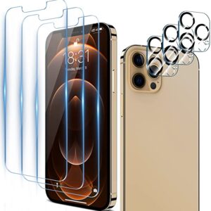 LK Schutzfolie Kompatibel mit iPhone 12 Pro Panzerglas, 6.1 Zoll, 3 Panzerfolie und 3 Kamera Folie, 9H Härte 12 Pro Panzerglasfolie, HD Klar Displayschutz, Kratzen, Blasenfrei