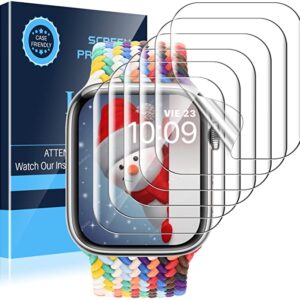 LK 6 Pack Apple Watch Screen Protector Compatible with Apple Watch Series 7 41mm, Advanced TPU Materials, Self-Healing Feature, Anti-Scratch, Anti-Glare, Crystal Clear, iWatch 7 41mm Screen Protector