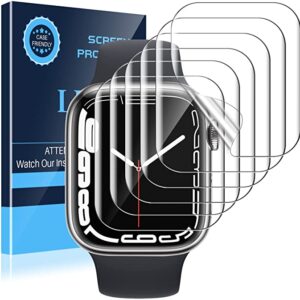 LK 6 Pack Screen Protector for Apple Watch Series 7 41mm Series 6 SE 5 4 40mm, Bubble Free, Anti-Scratch, HD Clear, Touch Sensitive - iWatch 41mm/40mm soft film