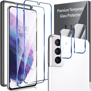 LK 4 Stück Schutzfolie Kompatibel mit Samsung Galaxy S21 Plus Panzerglas und S21 Plus 5G,2 Schutzfolie und 2 Kamera Panzerglasfolie, 9H Härte Glasfolie, HD Klar Displayschutz, Kratzen Blasenfrei