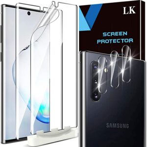 5 Pack LK 2 Pack Screen Protector + 3 Pack Camera Lens Protector Compatible with Samsung Galaxy Note 10 6.3-inch, Positioning Tool, HD Ultra-Thin, Flexible TPU Film