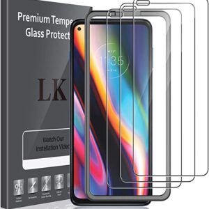 LK 3 Pack Screen Protector Compatible with Motorola Moto G 5G Plus/Moto One 5G/Moto One 5G UW Tempered Glass 9H Hardness, Case Friendly