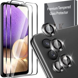 [2+3 Pack] LK 2 Pack Screen Protector Compatible with Samsung Galaxy A32 5G + 3 Pack Lens Protector with Alignment Tool, 9H Tempered Glass, Anti-Scratch, Anti-Glare, Bubble Free, Immaculate Cutting