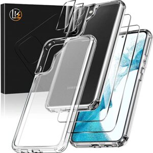 LK für Samsung Galaxy S22 Plus Hülle, Schutz in Militärqualität, Nie Vergilbung, Anti-Kratzen Galaxy S22+ 5G Matte Hüllen mit 2 Schutzfolie & 2 Kamera Schutzfolie - Transluzent