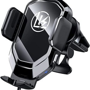 LK Wireless Charger Auto Handyhalterung Mit Ladefunktion, Automatisches Spannen, 15W Qi Ladestation Auto Kfz Handyhalterung Auto Lüftung Kompatibel mit iPhone 12 13 11 Pro Max XS Galaxy S21 S20 S10 S9