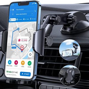 LK Phone Holder for Car,Dashboard Windshield Air Vent Universal 3 in1 Car Phone Holder Mount Compatible with iPhone 13 12 11 Pro Max XS X XR 8, Samsung Galaxy S21 S20 S10+ All Mobile Smartphone