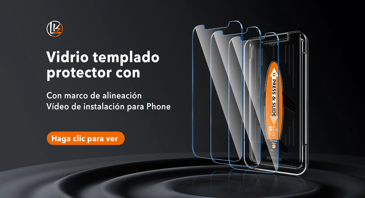 LK-Direct Protector de vidrio templado con bandeja de alineación con adhesivo video de instalación para teléfono