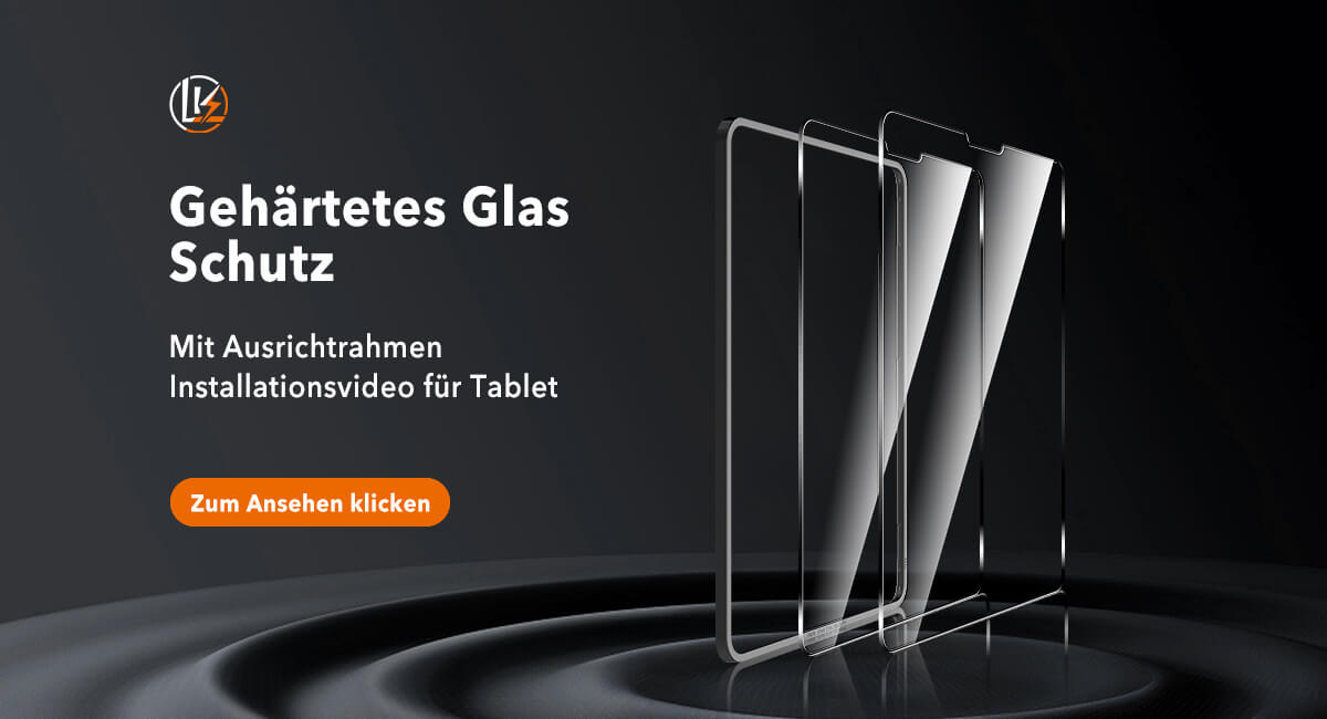 LK-Direct Schutzglas aus gehärtetem Glas mit Ausrichtungsrahmen Installationsvideo für Tablets