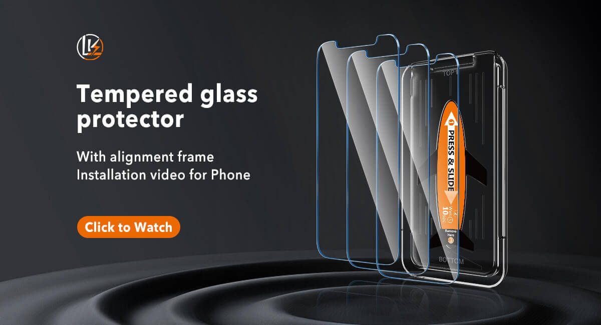 LK-Direct Tempered glass protector with alignment tray with sticker installation video for phone