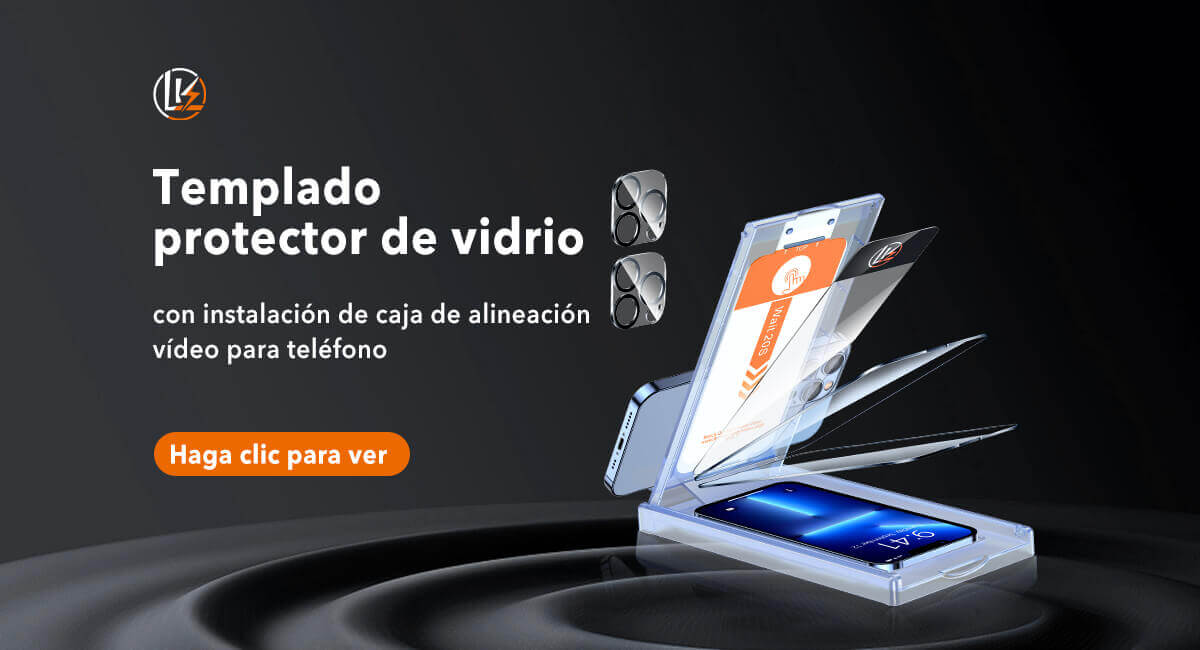 Protector de vidrio templado LK-Direct con video de instalación de caja de alineación para teléfono