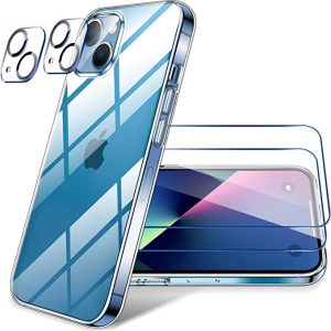 LK for iPhone 13 Case, with 2 Screen Protector and 2 Camera Protector, iPhone 13 Silicone TPU Case, Thin Case for iPhone 13, iPhone 13 Case Clear Compatible with Magsafe [6.1-Inch]