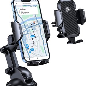 LK Car Phone Holder, Air Vent 360°Rotation Universal Car Phone Mount Cradle with Stable Hook Clip, Compatible for All Phones