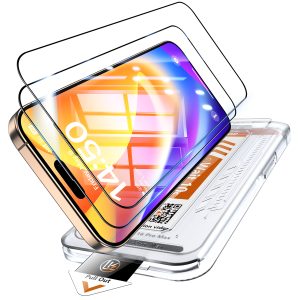 LK Schutzfolie für iPhone 16 Pro Max für Panzerglas [Full Screen] Auto-Installation Schutzglas [9H TOP Härte] Stoßfest Kratzfest Anti-Fingerabdruck Glas, Anti-Öl Anti-Bläschen, 3 Stück Displayschutz