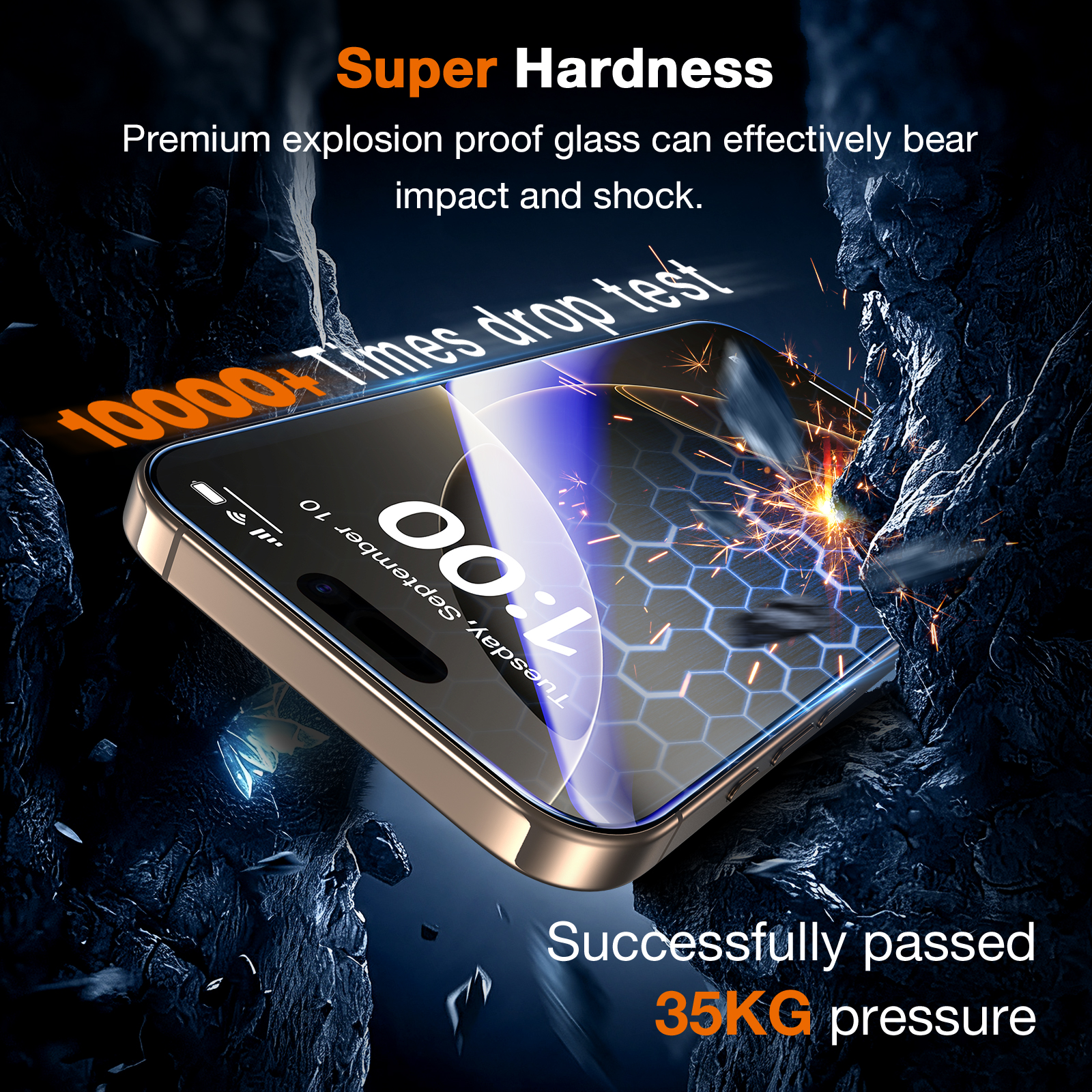 LK für iPhone 16 Pro Panzerglas, Staubfreie 1-Schritt-Montage, Full Coverage HD Displayschutz, blasenfrei, kratzfest, bruchsicher, Anti-Fingerabdruck, kompatibel mit Hülle, 2 Stück - Image 3