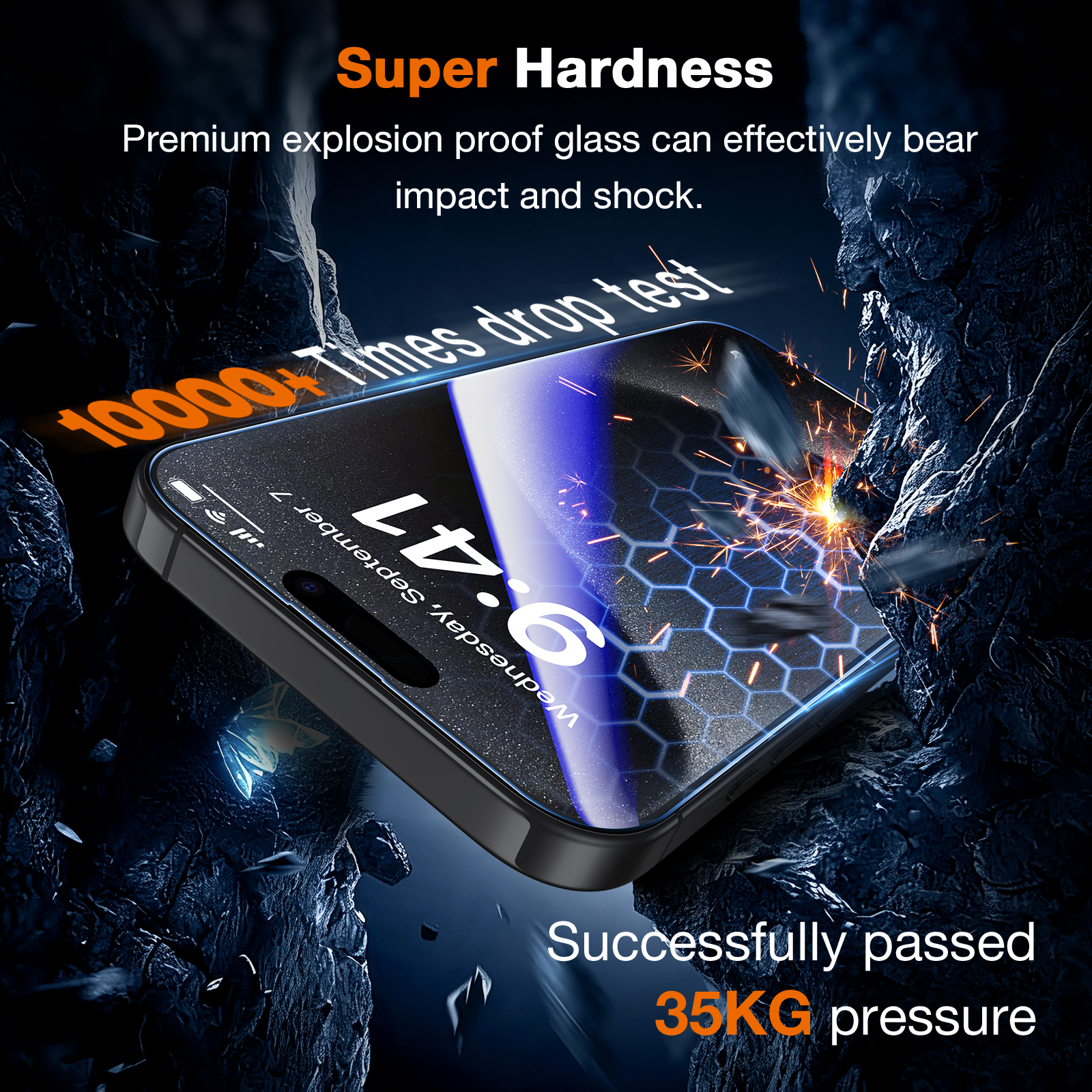 LK für iPhone 15 Pro Panzerglas, Staubfreie 1-Schritt-Montage, Full Coverage HD Displayschutz, blasenfrei, kratzfest, bruchsicher, Anti-Fingerabdruck, kompatibel mit Hülle, 2 Stück - Image 3