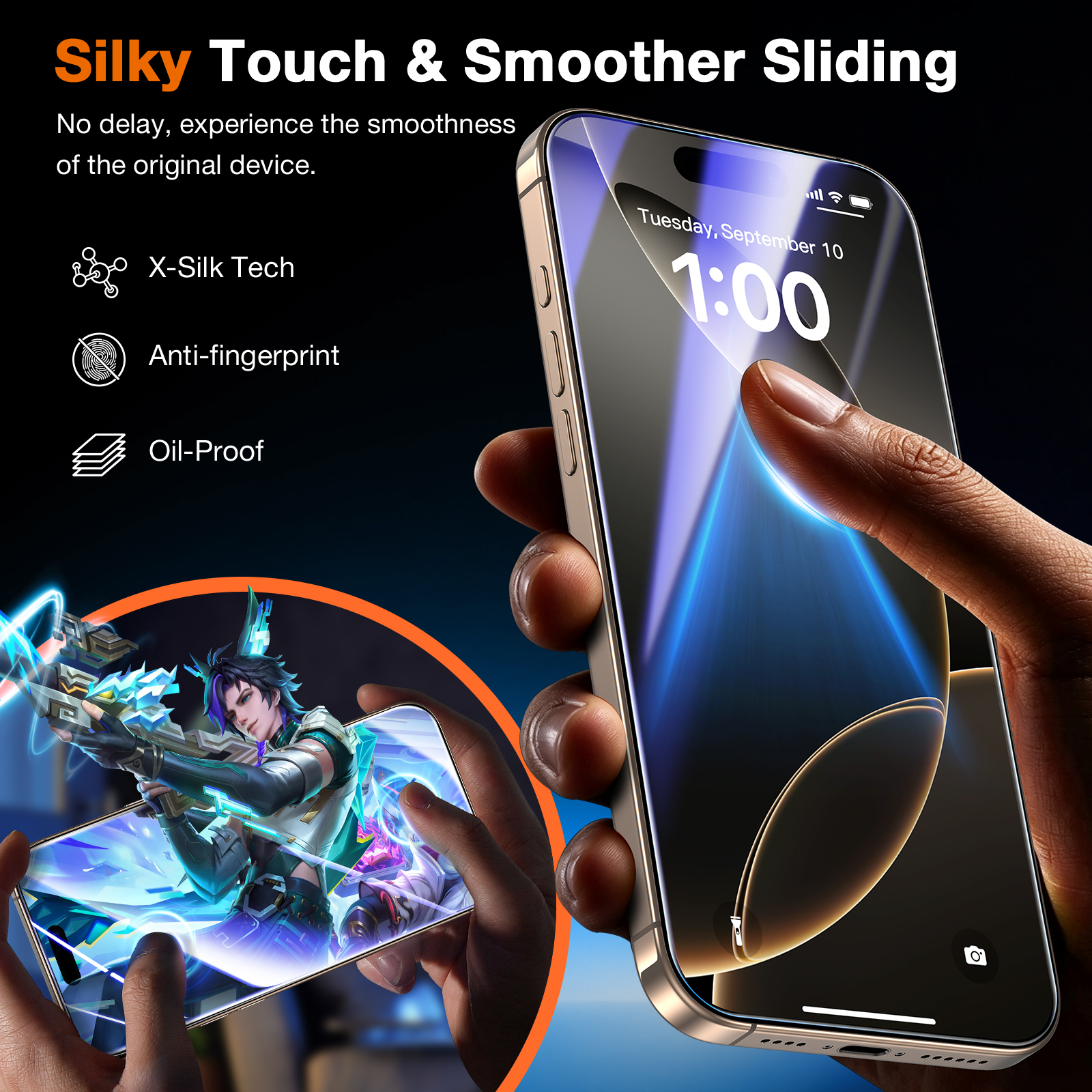 LK für iPhone 16 Pro Panzerglas, Staubfreie 1-Schritt-Montage, Full Coverage HD Displayschutz, blasenfrei, kratzfest, bruchsicher, Anti-Fingerabdruck, kompatibel mit Hülle, 2 Stück - Image 4