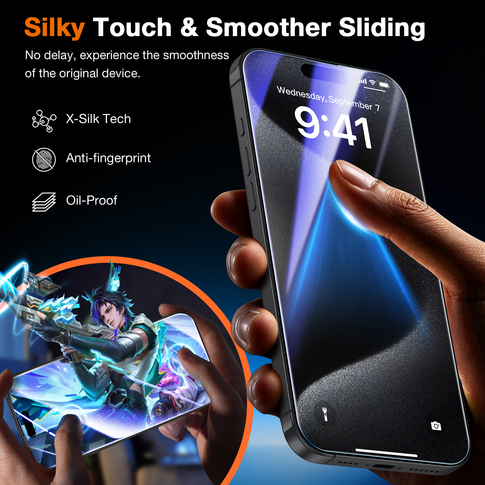 LK für iPhone 15 Pro Panzerglas, Staubfreie 1-Schritt-Montage, Full Coverage HD Displayschutz, blasenfrei, kratzfest, bruchsicher, Anti-Fingerabdruck, kompatibel mit Hülle, 2 Stück - Image 4