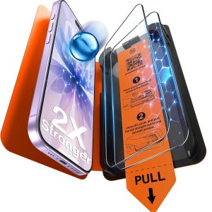 LK für iPhone 17 Panzerglas, Staubfreie 1-Schritt-Montage, Full Coverage HD Displayschutz, blasenfrei, kratzfest, bruchsicher, Anti-Fingerabdruck, kompatibel mit Hülle, 2 Stück