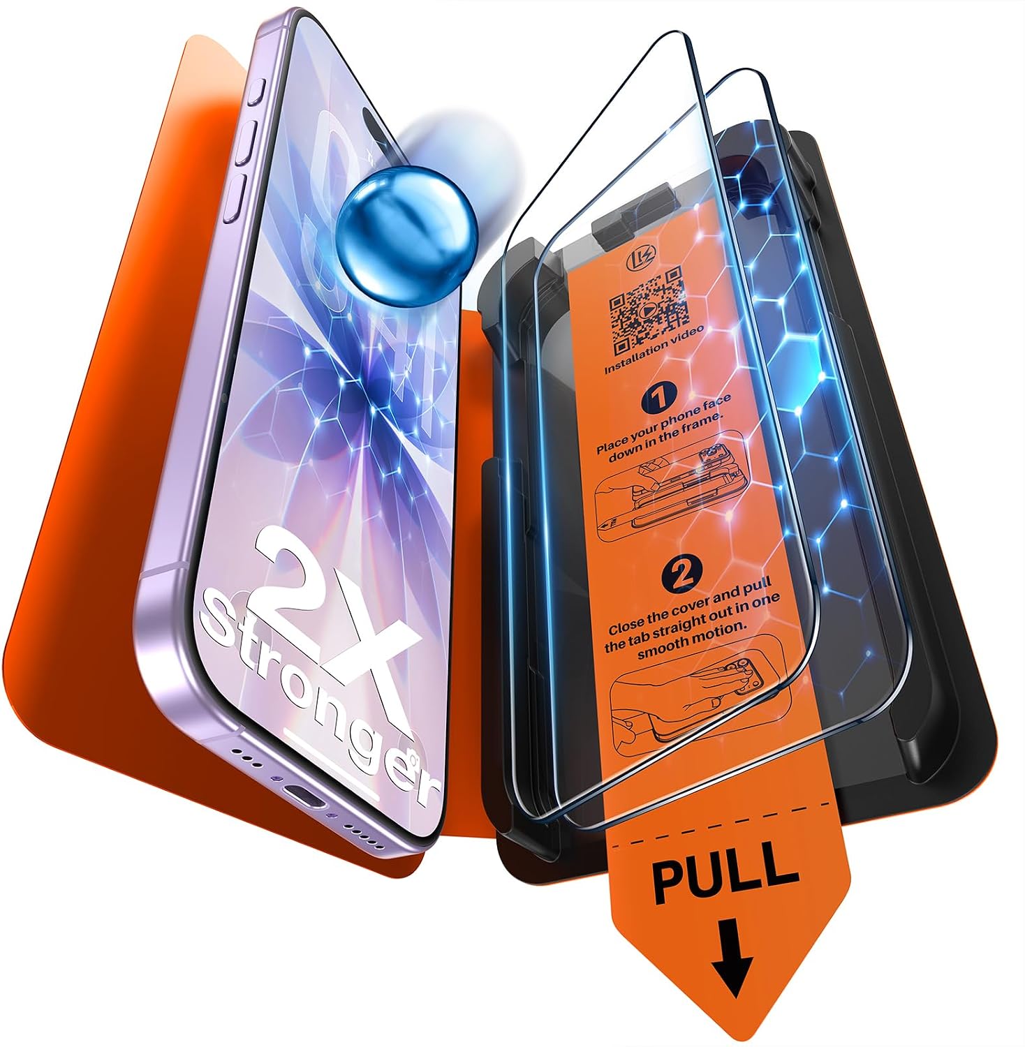 LK für iPhone 17 Panzerglas, Staubfreie 1-Schritt-Montage, Full Coverage HD Displayschutz, blasenfrei, kratzfest, bruchsicher, Anti-Fingerabdruck, kompatibel mit Hülle, 2 Stück
