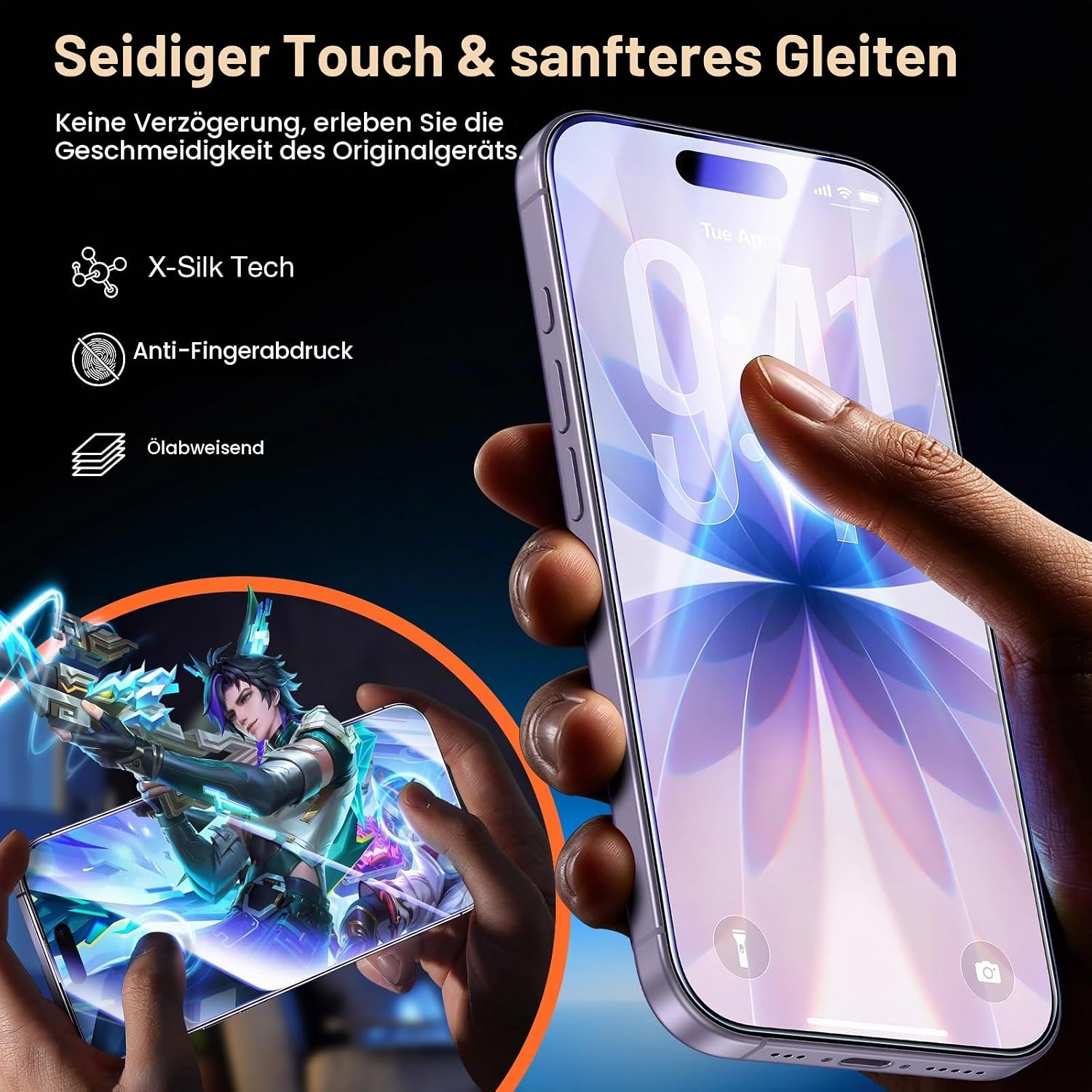 LK für iPhone 17 Panzerglas, Staubfreie 1-Schritt-Montage, Full Coverage HD Displayschutz, blasenfrei, kratzfest, bruchsicher, Anti-Fingerabdruck, kompatibel mit Hülle, 2 Stück - Image 3